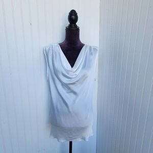 Nue Options Casual Top Pullover White Stretch Back Womens Swing Neck XL
